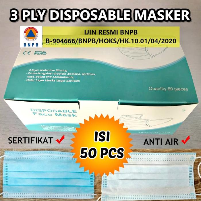 Jual Masker 3 Ply Isi 50pcs Disposable Surgical Mask Alkindo Hitam Jakarta Pusat Djakarta Galerindo Tokopedia