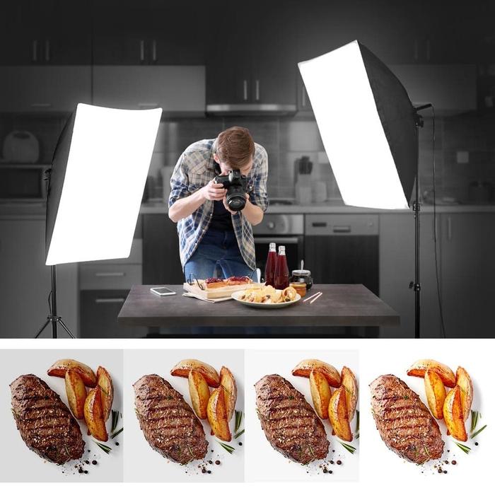 Gambar Paket Continuous lighting softbox For Vlog - Makeup- Fotografi dll - 50x70 dari Aksesoris DSLR Murah undefined Tokopedia