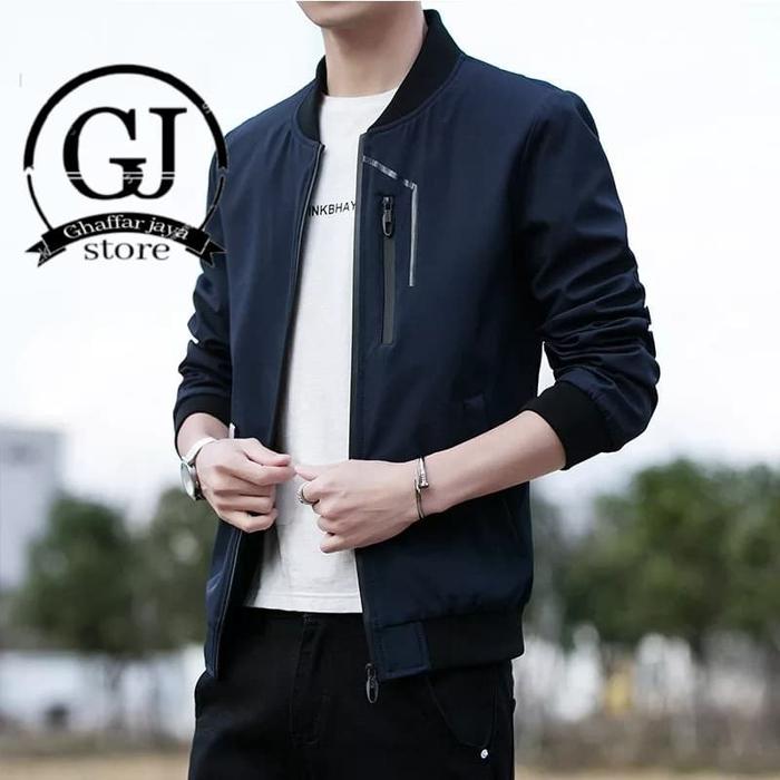 Gambar jaket pria casual/fashion terbaik korea - Biru Navy dari GHAFFAR JAYA STORE undefined Tokopedia