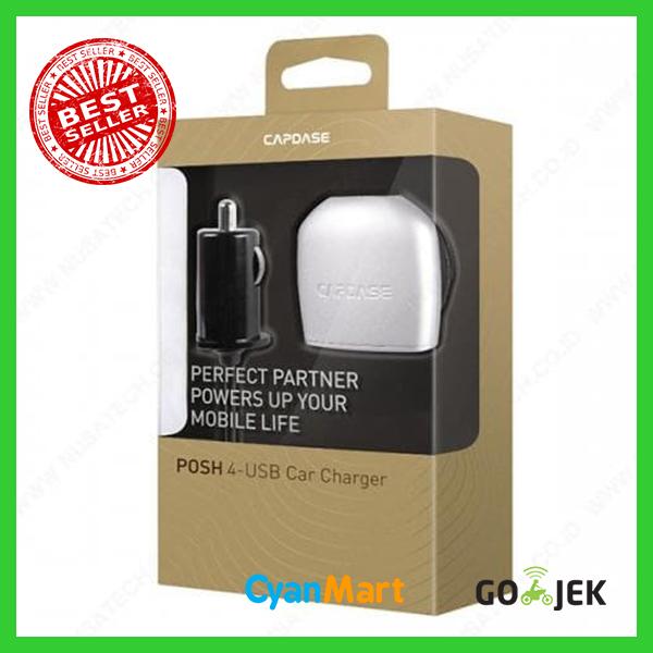 Gambar Capdase POSH 4 USB Car Charger / Adaptor Mobil Fast Charge - Original - SILVER dari CyanMart Kota Administrasi Jakarta Barat Tokopedia