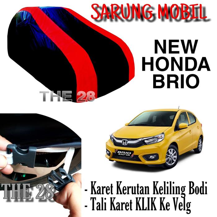 Promo Sarung Mobil NEW HONDA BRIO Strip MERAH Body Cover Penutup