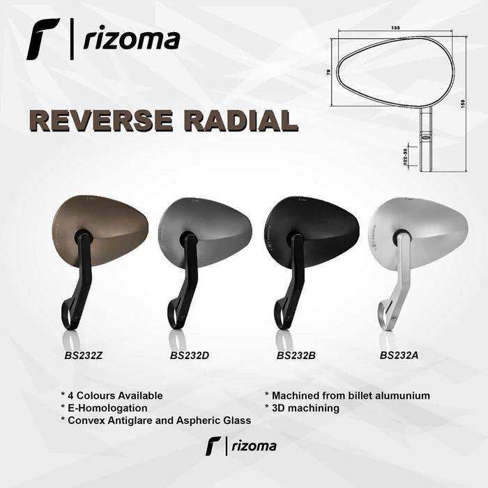 Gambar Spion Bar End Rizoma Reverse Radial Universal dari Candi Motor undefined Tokopedia