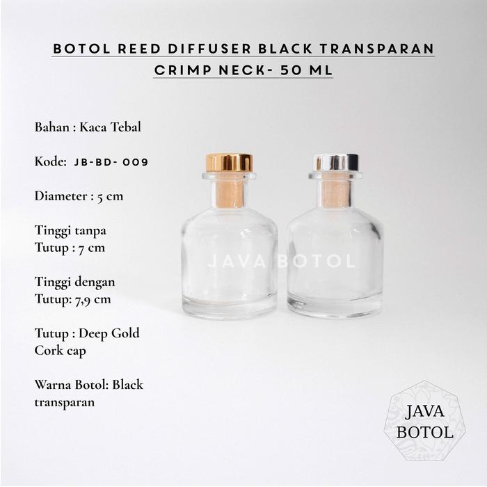 Gambar Botol Reed Diffuser Clear CRIMP Neck - 50 ml - Gold dari Java Botol undefined Tokopedia
