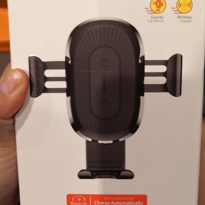 Gambar Baseus QI Wireless Charger Gravity Car Phone Holder/ Charger Car Mount - Hitam dari AlmoStore undefined Tokopedia