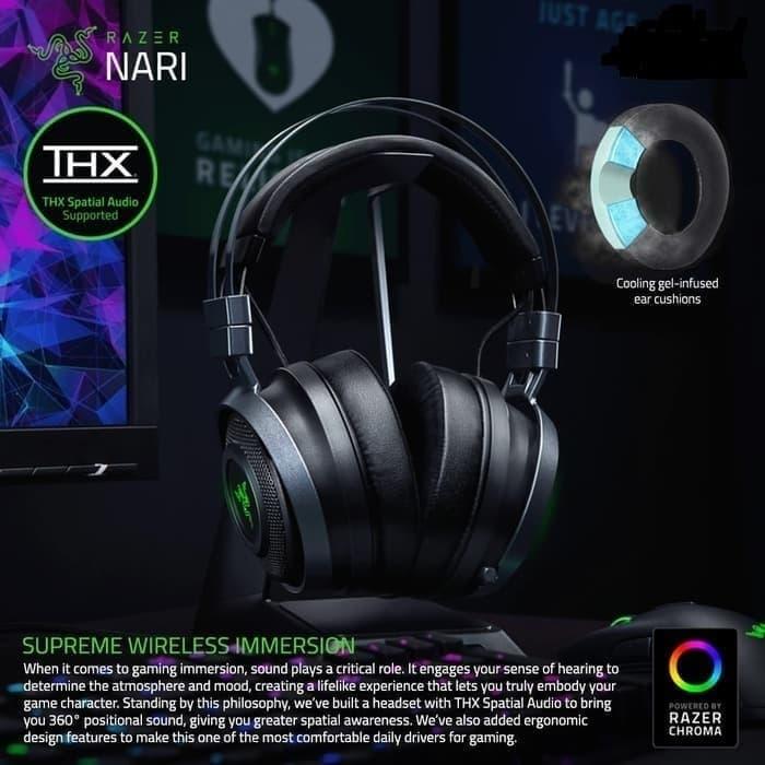 Jual Razer Nari Wireless Wired THX Spatial Audio Gaming Headset