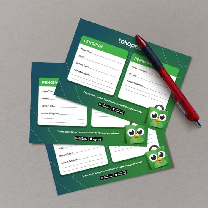 Gambar Label Pengiriman Tokopedia [1 Pack isi 10 pcs] dari Tokopedia Merchandise undefined Tokopedia