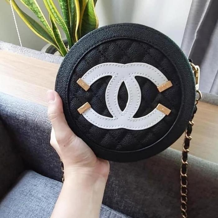 chanel round sling bag