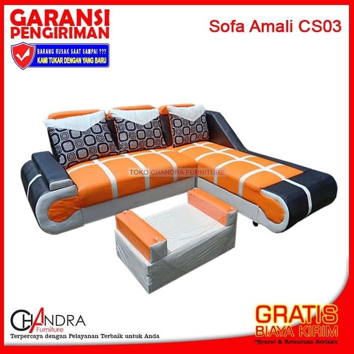 Gambar SOFA L Selonjor AMALI CS03 + MEJA BERGARANSI (Sofa Sudut) dari Toko Chandra Furniture undefined Tokopedia
