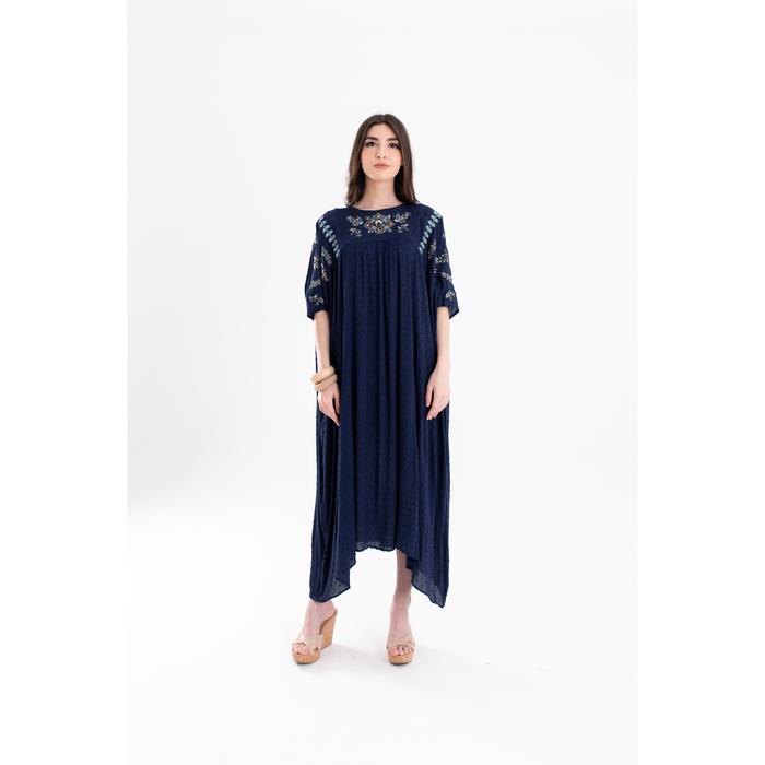 Gambar Emb Crinkles Swiss Dot Kaftan - Navy dari Chic Simple Store ID undefined Tokopedia