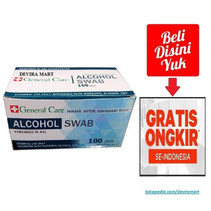 Gambar General Care Alcohol Swab Pads Pad Kapas Alkohol Pembersih Kulit 100 dari Devira Shops undefined Tokopedia