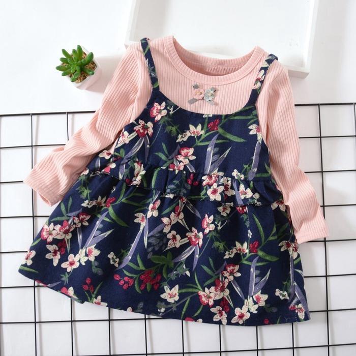 Jual baby girl autumn winter fake two-piece princess dress cute