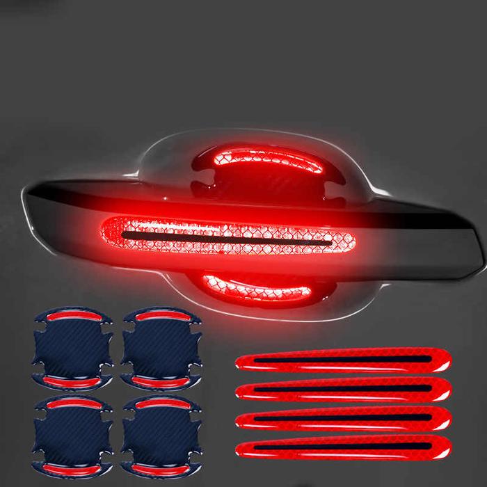 Gambar 3D Sticker Reflector Carbon Handle Door | Pelindung  Anti Lecet Gagang Pintu mobil - Merah dari Gentleman Car undefined Tokopedia