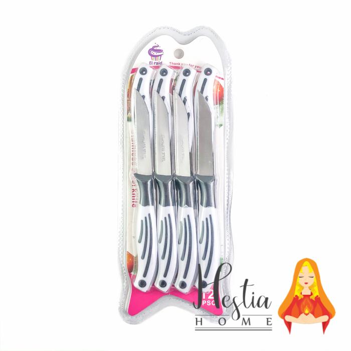 Gambar Pisau 12 pcs Motif Garis Piso Dapur Buah Serbaguna - Hitam dari HESTIA HOME OFFICIAL undefined Tokopedia