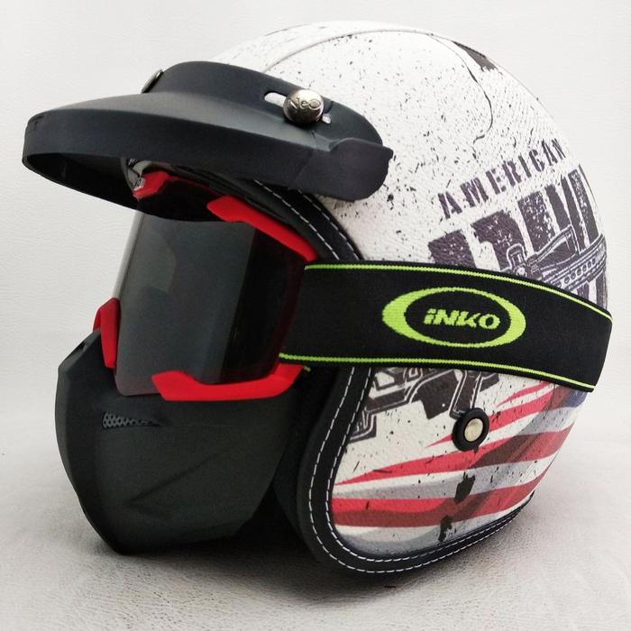 Gambar Helm Google Mask Goggle Mask INKO Topi Retro Kulit Motif Koleksi 1 - AMERICAN ARMY dari PabrikCustom id undefined Tokopedia