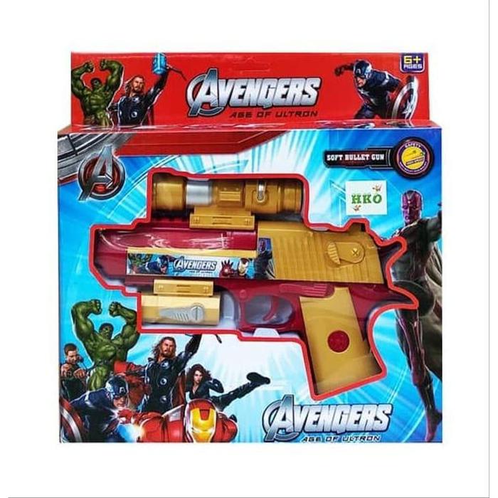 Gambar Mainan Pistol SOFT BULLET GUN AVENGERS Soft Blaster Nerf Gun Figure dari Lumitoys undefined Tokopedia