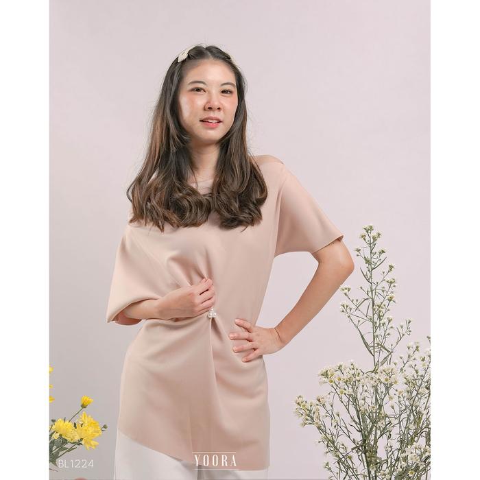 Gambar MyYoora Symphony Pearl Top Blouse Atasan Wanita BL1224 - Cream dari MyYoora Shop undefined Tokopedia