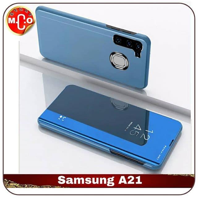 Jual Samsung Galaxy A21 Mirror Clear View Case Casing Sarung Cover
