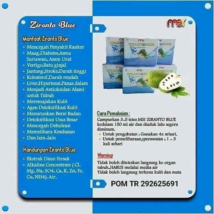 Jual Msi Zirant Blue 1 Botol Kota Surabaya Rahma Iska Tokopedia