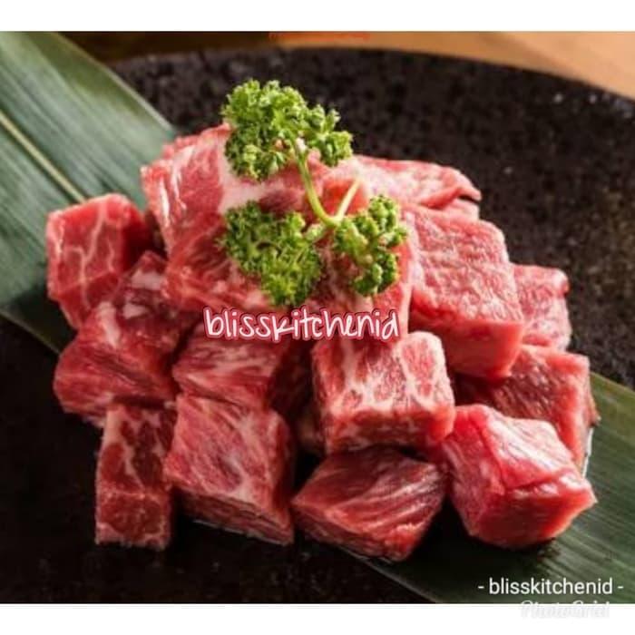 Gambar Saikoro Beef Wagyu Meltik Cubes Steak 2cm×2cm pack 250gr dari Bliss Kitchen Tangerang undefined Tokopedia