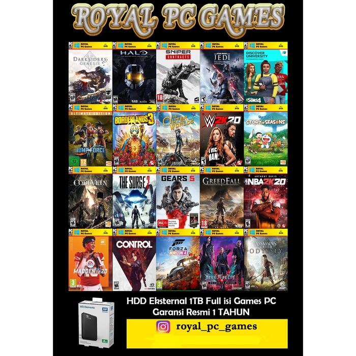 Gambar HDD Hardisk Eksternal 2TB ISI FULL GAME PC-SOFTWARE dari Royal PC Games Medan undefined Tokopedia