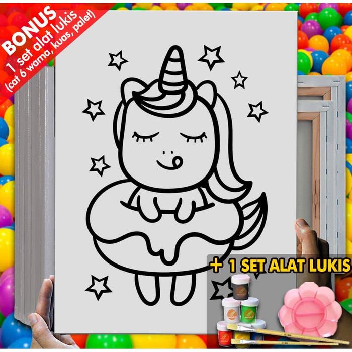 Jual Kanvas Lukis Gambar Unicorn Donut Canvas Coloring Mewarnai Mel1204 Kota Bandung Melukiscom Tokopedia