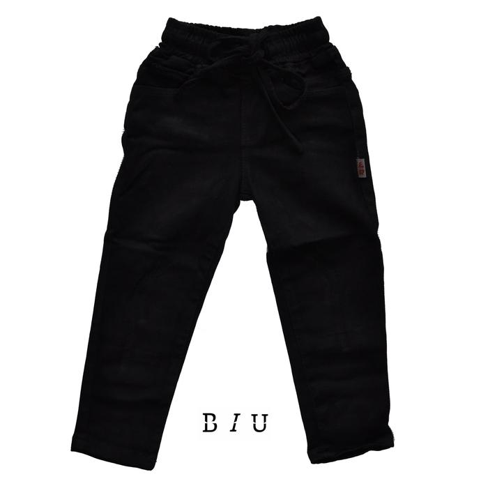 Gambar Celana Jeans Hitam Panjang Pinggang Karet Anak Perempuan dari BIU Shop undefined Tokopedia