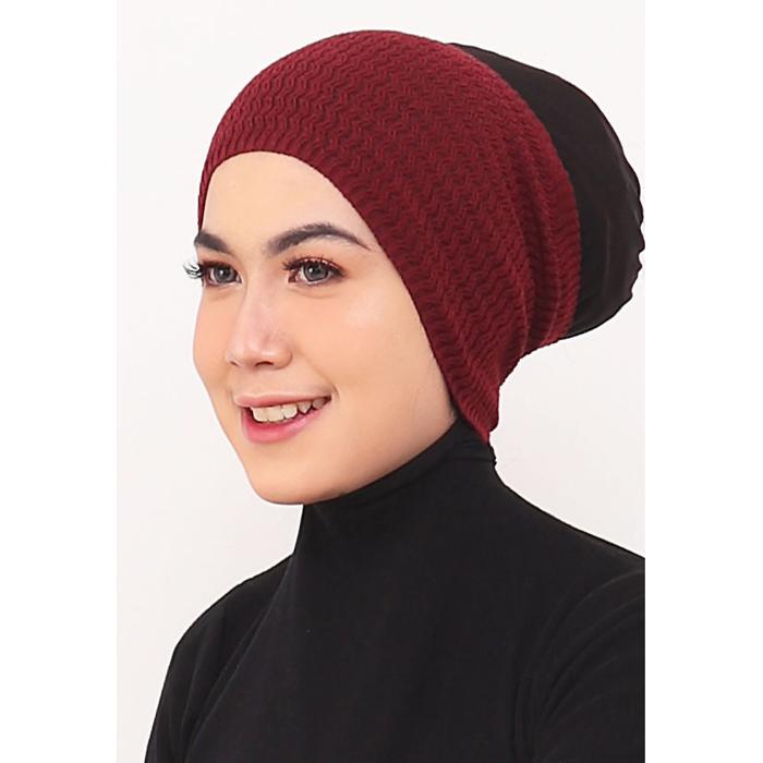 Gambar Ciput Inner Dalaman Hijab Rajut 1 Warna CI001 - Merah dari Eve Maternity Store undefined Tokopedia
