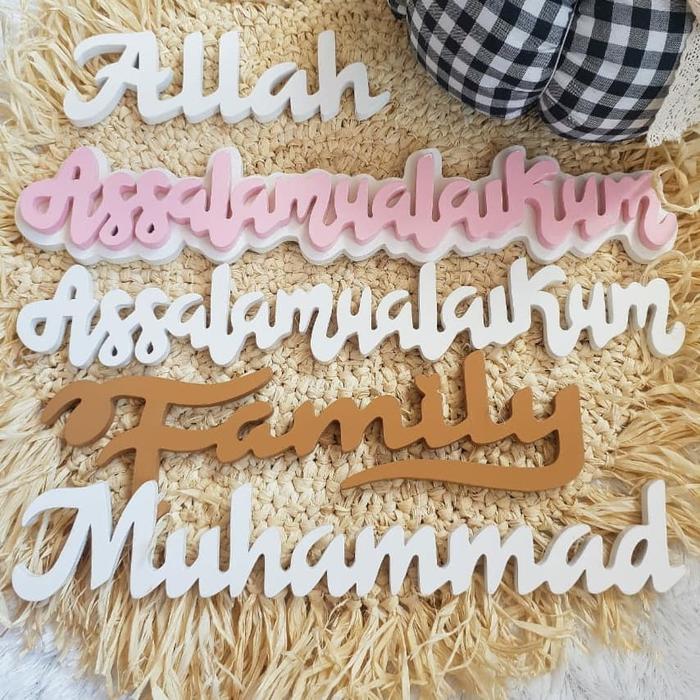 Gambar Tulisan Cetak Kayu, Custom Huruf, Hiasan Dinding, Home Decor dari echandcraft undefined Tokopedia