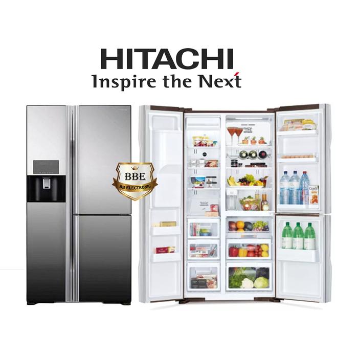 Gambar Kulkas Hitachi R-M80GPGD2X Mirror Black dari Bb Elektrindo undefined Tokopedia