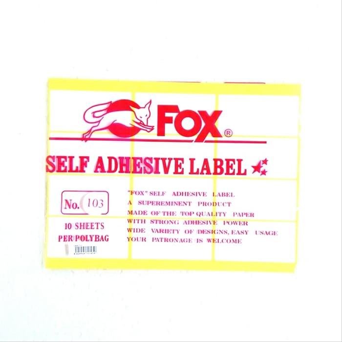 Gambar Label Sticker Fox | Self Adhesive 1 Pack isi 10 lembar - 103 dari HQ Stationary and Packaging undefined Tokopedia