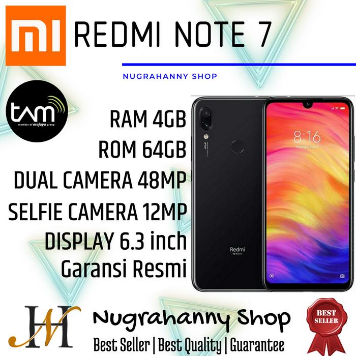 Gambar Xiaomi Redmi Note 7, RAM 4GB/64GB, 48MP Camera, TAM - Hitam dari nugrahanny shop undefined Tokopedia