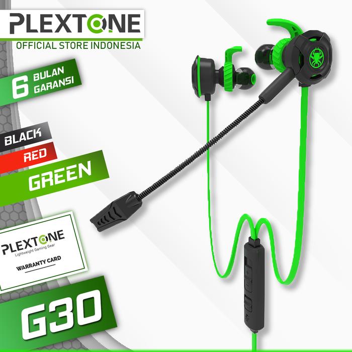 Gambar Plextone G30 with Mic Stereo Bass Gaming Hammerhead Earphone - Hijau dari Plextone Authorized Store undefined Tokopedia