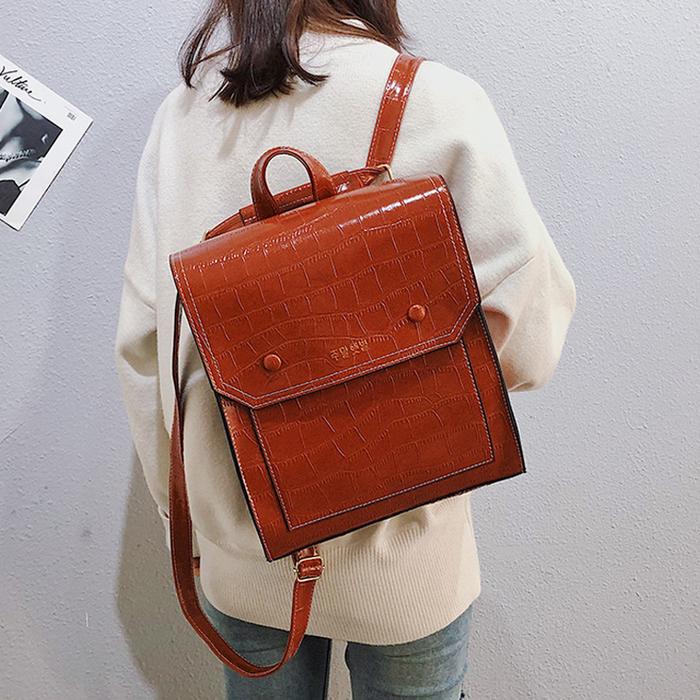 Jual Vintage Pu Leather Women Backpack Preppy Style Backpacks Fashion -  Kota Tangerang Selatan - Zirta Shoop | Tokopedia