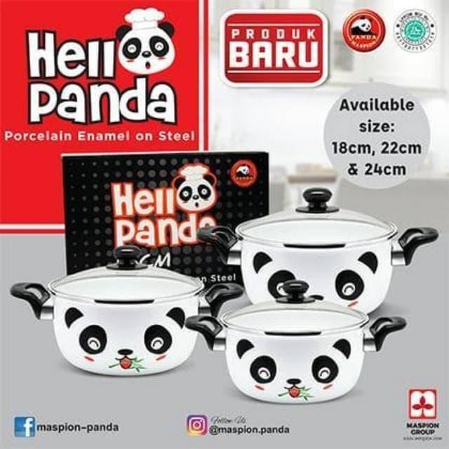 Gambar Maspion Hello Panda 24 CM Panci Enamel / Panci serbaguna dari Tian jaya elektronik undefined Tokopedia