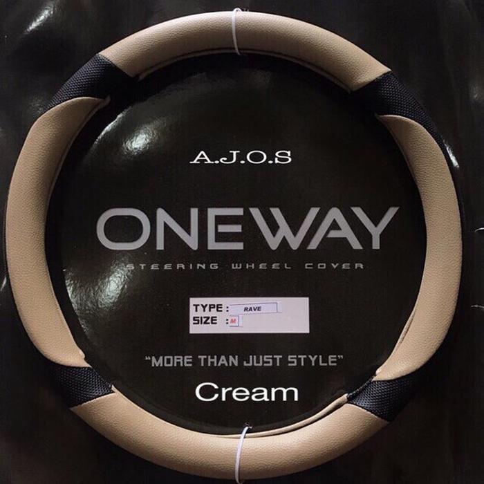 Gambar sarung stir / cover stir oneway / steer model rave - CREAM M dari AJOS1111 undefined Tokopedia