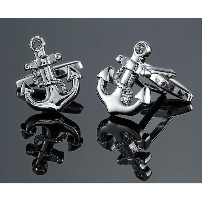 Gambar CUFFLINK - kancing manset kancing kemeja - SILVER ANCHOR dari Toko 1973 undefined Tokopedia