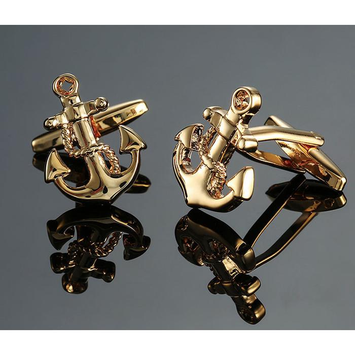 Gambar CUFFLINK - kancing manset kancing kemeja - GOLDEN ANCHOR dari Toko 1973 undefined Tokopedia