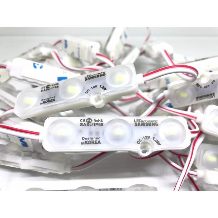 Gambar SAMSUNG Lampu LED Modul 5730 SMD 12v DC 3 Mata 12 v volt Module Ori - Merah dari ADN.GARAGE undefined Tokopedia