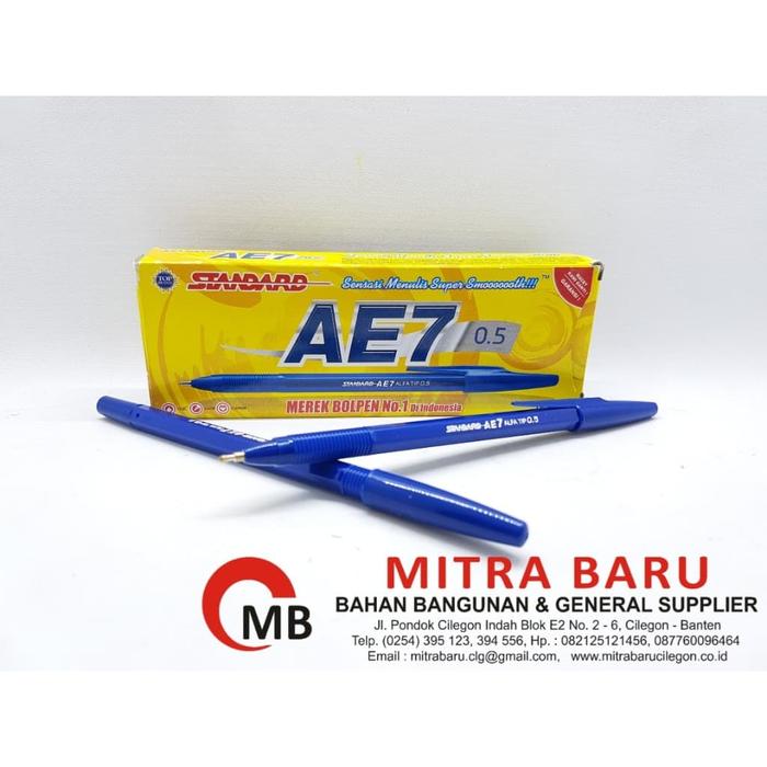 Gambar Pulpen / Pena Standard AE7 / AE 7 - Biru / Ball Paint dari Mitra Baru Mandiri undefined Tokopedia