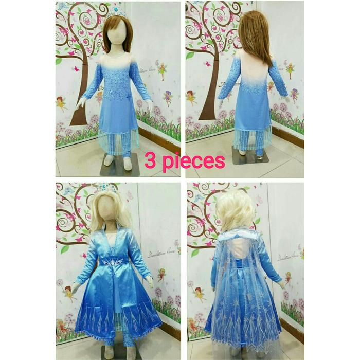 Gambar Dress Kostum FROZEN 2 ll ELSA Dua 27 Baju Princess Putri Anak 3 Pcs - 9 dari Reiko Store undefined Tokopedia