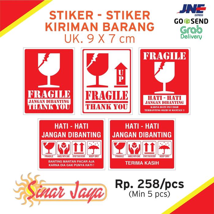 Gambar Sticker / Stiker / Fragile / Jangan Dibanting dari Percetakan Sinar Jaya undefined Tokopedia