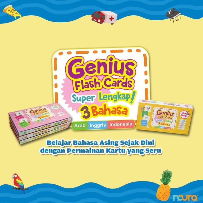 Gambar [Mizan] Mainan Edukasi Genius Flash Cards Super Lengkap 3 Bahasa Seri Makanan dari Mizan Store Official undefined Tokopedia