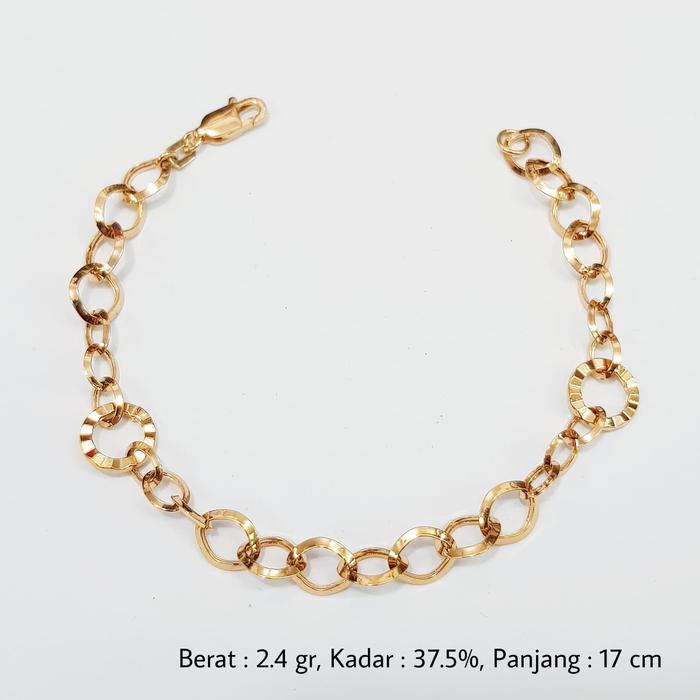 GELANG EMAS HOLLOW VARIASI BATIK KADAR 
