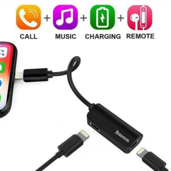 Gambar Baseus L37 Audio converter lightning splitter music & charging iphone dari Onlineshop72 undefined Tokopedia