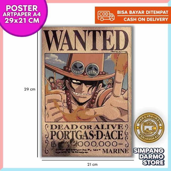 Jual Poster One Piece Wanted Buronan Ace Monkey Bajak Laut Luffy Kota Surabaya Simpang Darmo Store Tokopedia