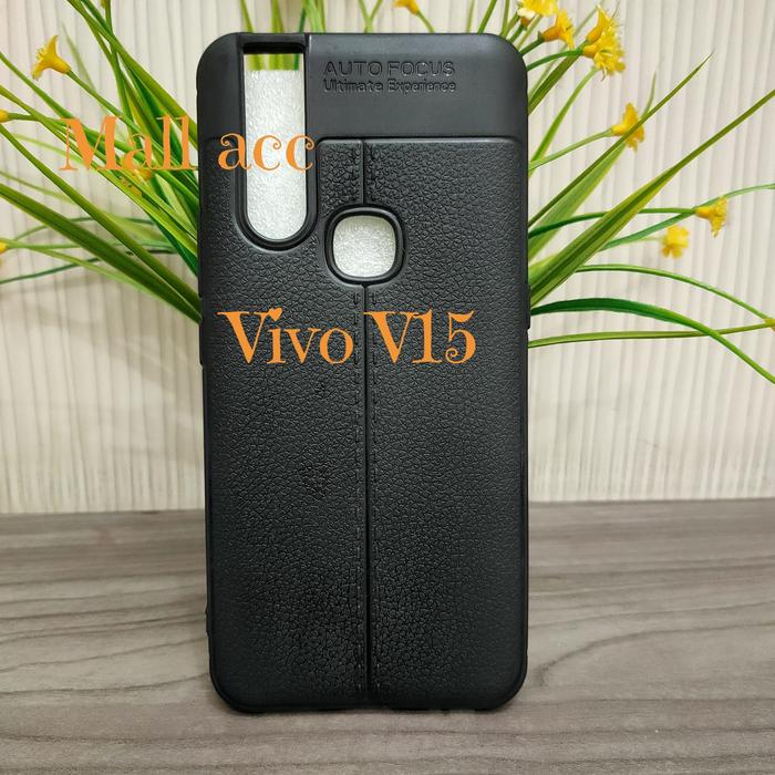 Jual SLIM SOFTCASE AUTOFOCUS VIVO V15 SILIKON LEATHER CASE HITAM