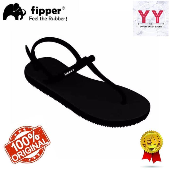 Jual Sandal Fipper Strappy Black Black Wanita Sandal Jepit