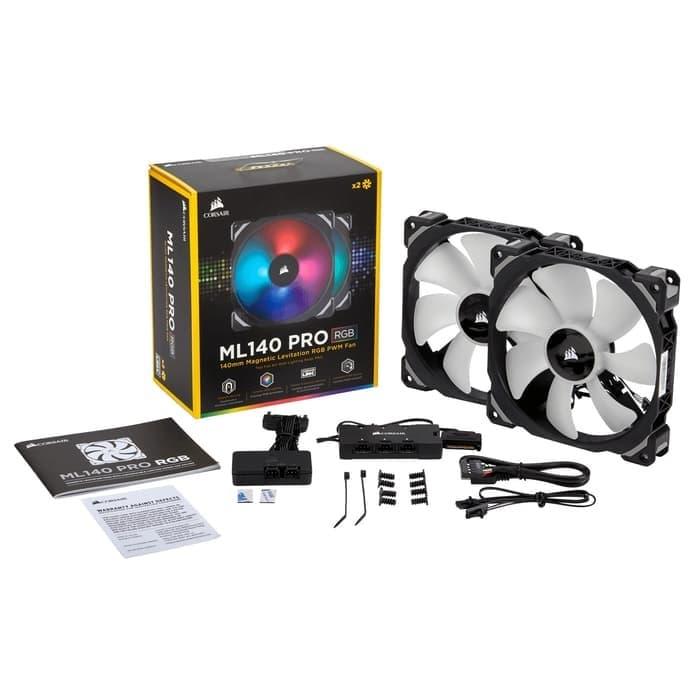 Promo Corsair ML140 Pro RGB LED 140MM PWM Fan Twin Pack Lighting