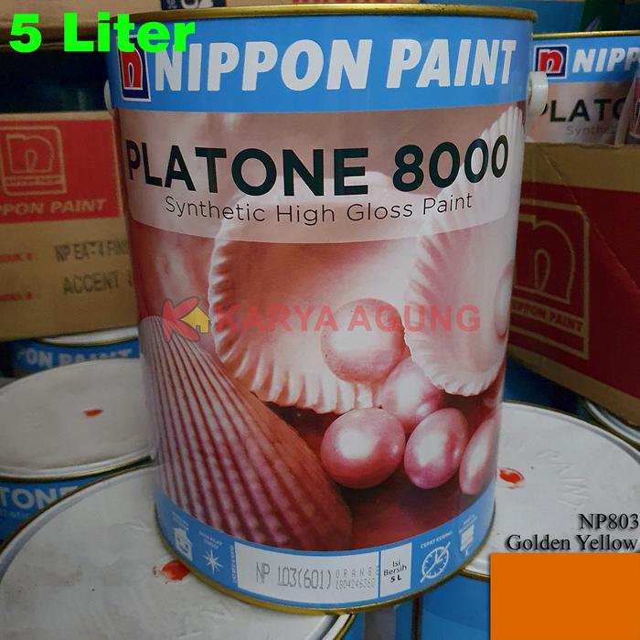 Gambar PLATONE 8000 Nippon Cat Kayu dan Besi / Enamel Synthetic Paint 5 Liter - 803 Golden Yllw dari Karya Agung Sulawesi undefined Tokopedia