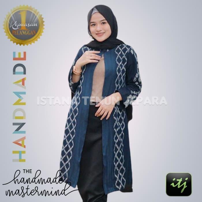 Gambar COAT LONG VEST BLAZER BATIK ETNIK TENUN TROSO MOTIF NTT dari ISTANA TENUN JEPARA undefined Tokopedia
